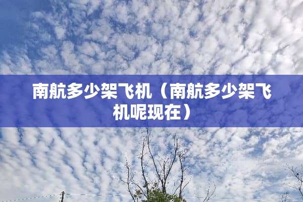 南航多少架飞机（南航多少架飞机呢现在）
