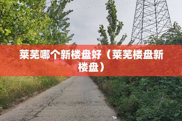 莱芜哪个新楼盘好（莱芜楼盘新楼盘）