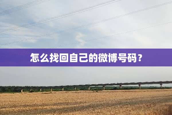 怎么找回自己的微博号码？