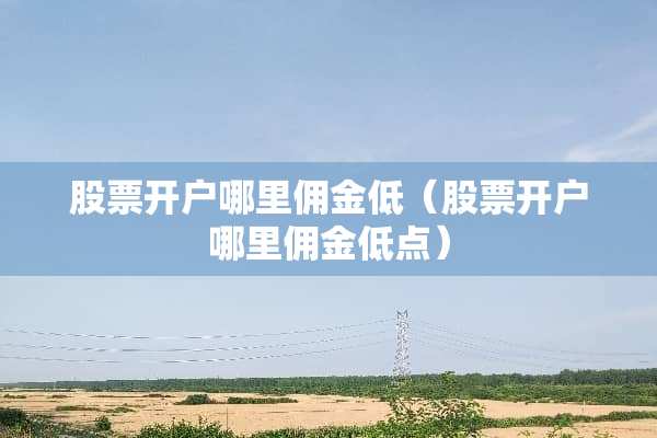 股票开户哪里佣金低（股票开户哪里佣金低点）