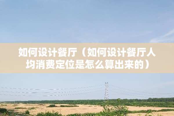 如何设计餐厅（如何设计餐厅人均消费定位是怎么算出来的）