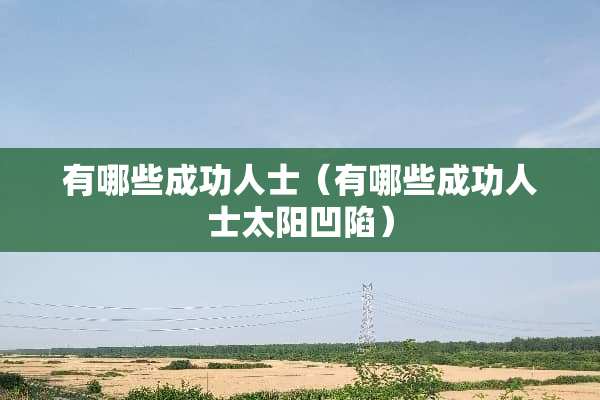 有哪些成功人士（有哪些成功人士太阳凹陷）