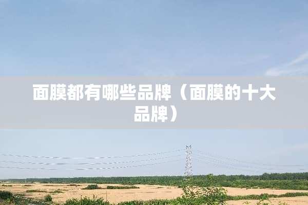 面膜都有哪些品牌（面膜的十大品牌）