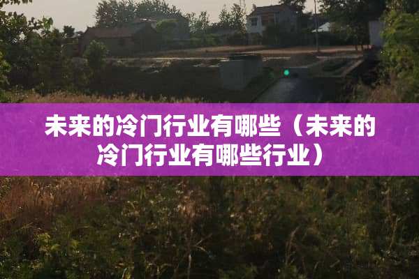 未来的冷门行业有哪些（未来的冷门行业有哪些行业）