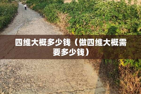 四维大概多少钱（做四维大概需要多少钱）