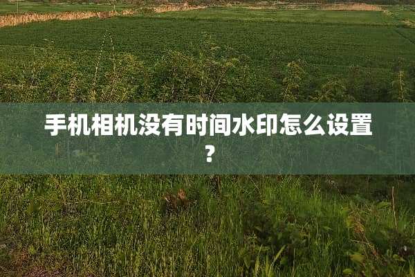 手机相机没有时间水印怎么设置？