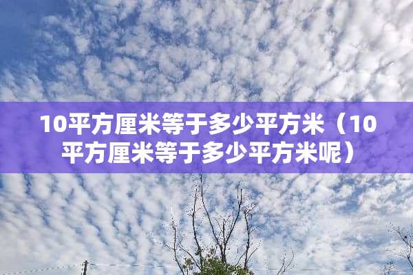 10平方厘米等于多少平方米（10平方厘米等于多少平方米呢）