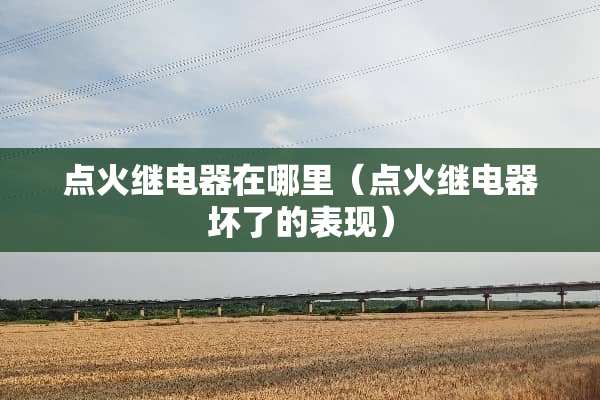 点火继电器在哪里（点火继电器坏了的表现）
