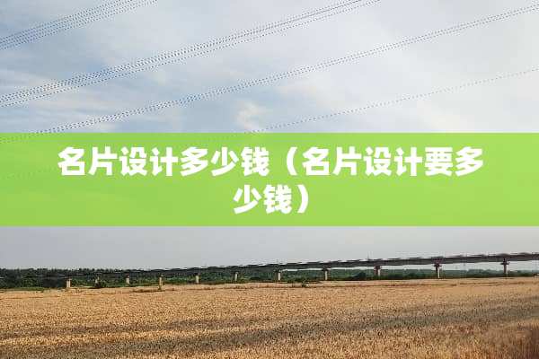 名片设计多少钱（名片设计要多少钱）