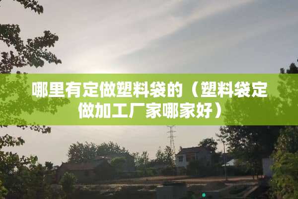 哪里有定做塑料袋的（塑料袋定做加工厂家哪家好）