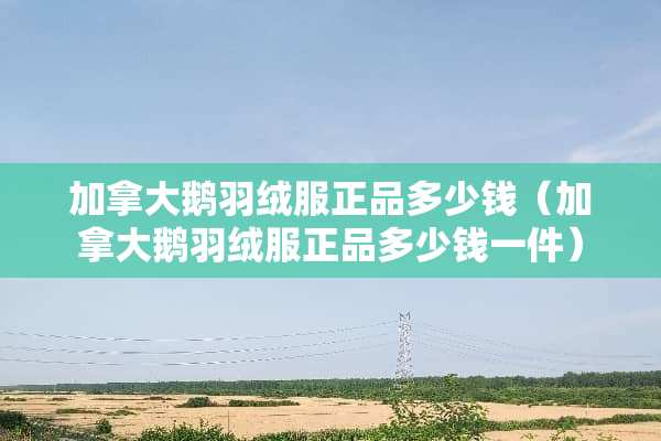 加拿大鹅羽绒服正品多少钱（加拿大鹅羽绒服正品多少钱一件）