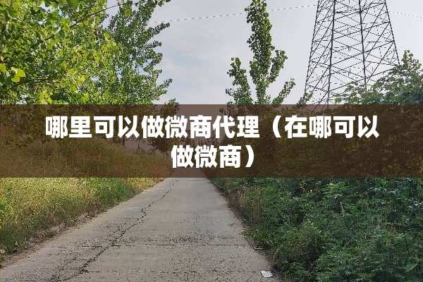 哪里可以做微商代理（在哪可以做微商）