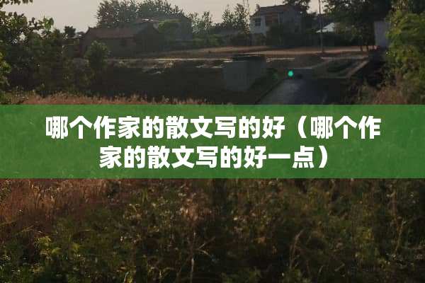 哪个作家的散文写的好（哪个作家的散文写的好一点）