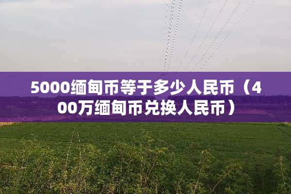 5000缅甸币等于多少人民币（400万缅甸币兑换人民币）