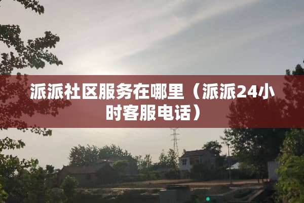 派派社区服务在哪里（派派24小时客服电话）
