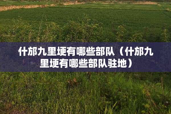 什邡九里埂有哪些**（什邡九里埂有哪些**驻地）