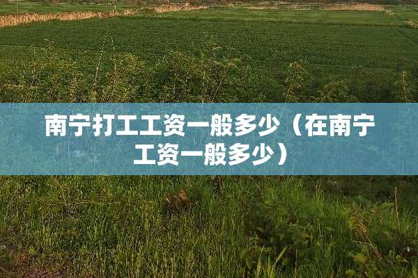 南宁打工工资一般多少（在南宁工资一般多少）
