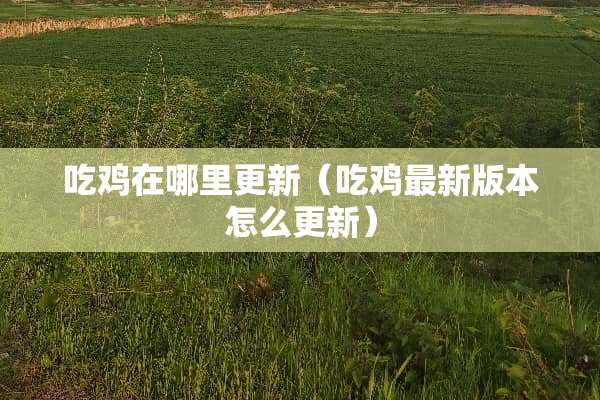 吃鸡在哪里更新（吃鸡最新版本怎么更新）