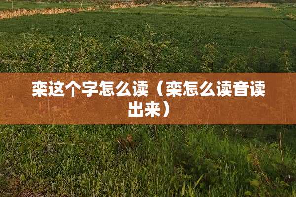 栾这个字怎么读（栾怎么读音读出来）