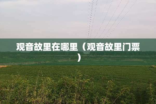观音故里在哪里（观音故里门票）