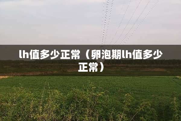 lh值多少正常（卵泡期lh值多少正常）