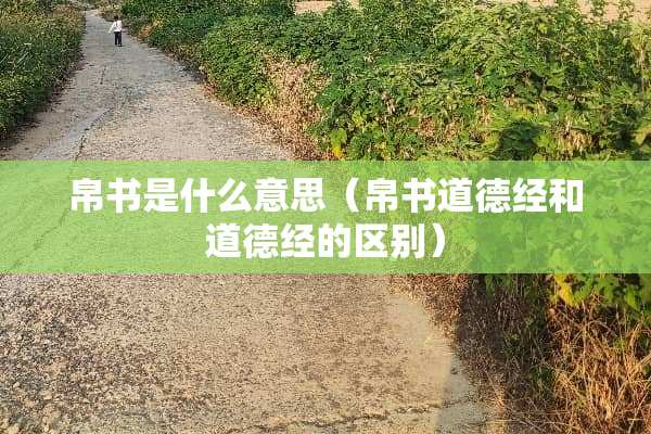 帛书是什么意思（帛书道德经和道德经的区别）