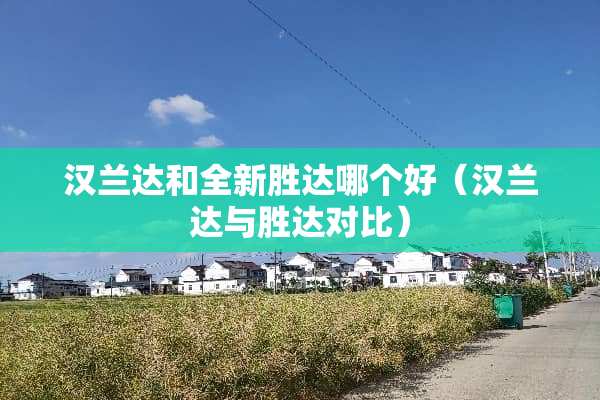 汉兰达和全新胜达哪个好（汉兰达与胜达对比）