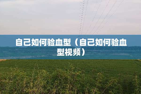 自己如何验血型（自己如何验血型视频）