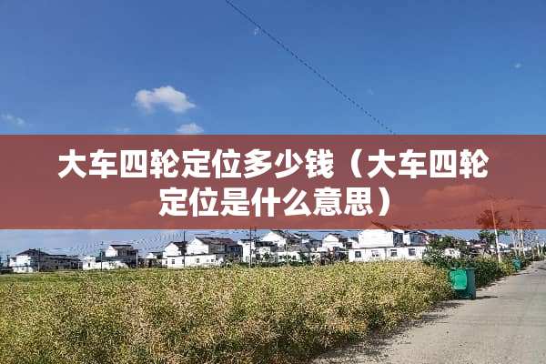 大车四轮定位多少钱（大车四轮定位是什么意思）