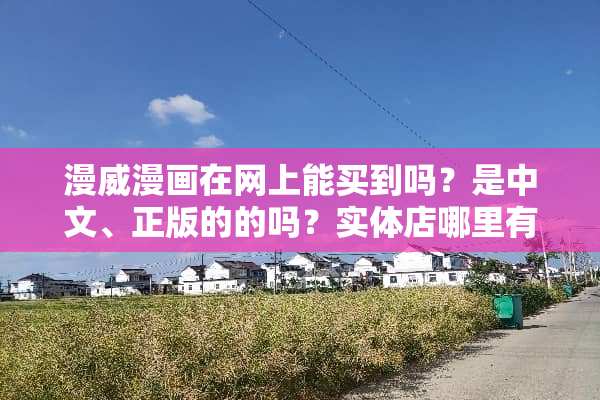 漫威漫画在网上能买到吗？是中文、正版的的吗？实体店哪里有卖？