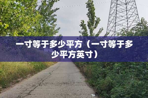 一寸等于多少平方（一寸等于多少平方英寸）