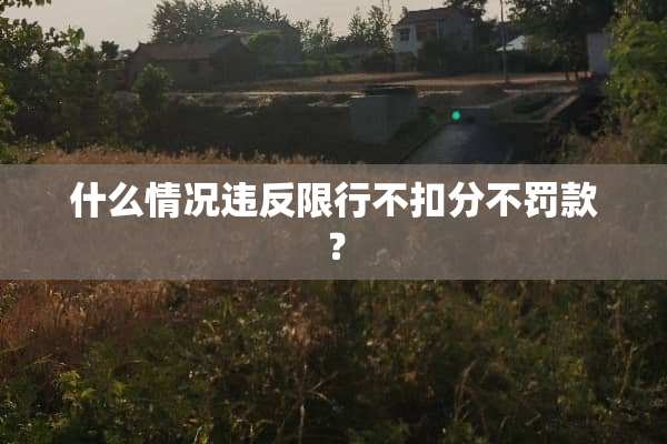 什么情况违反限行不扣分不罚款？