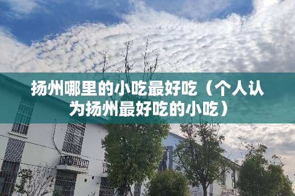 扬州哪里的小吃最好吃（个人认为扬州最好吃的小吃）
