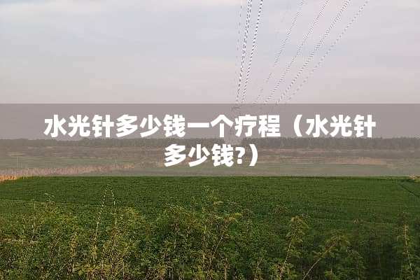 水光针多少钱一个疗程（水光针多少钱?）