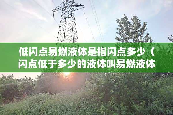 低闪点易燃液体是指闪点多少（闪点低于多少的液体叫易燃液体）