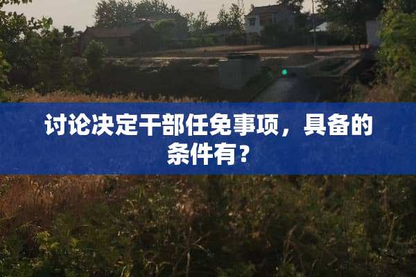讨论决定干部任免事项，具备的条件有？