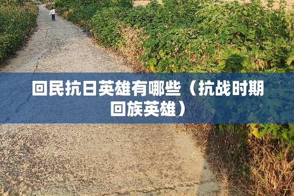回民抗日英雄有哪些（抗战时期回族英雄）