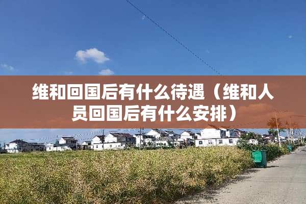 维和回国后有什么待遇（维和人员回国后有什么安排）