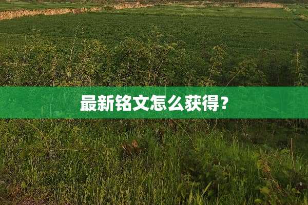 最新铭文怎么获得？