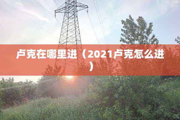 卢克在哪里进（2021卢克怎么进）