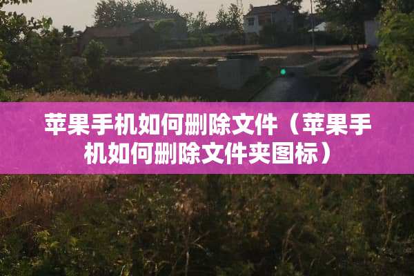苹果手机如何删除文件（苹果手机如何删除文件夹图标）