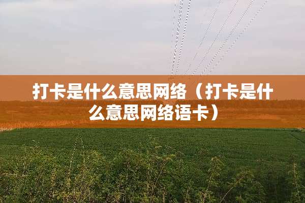 打卡是什么意思网络（打卡是什么意思网络语卡）