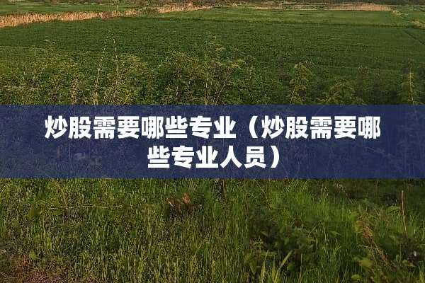 炒股需要哪些专业（炒股需要哪些专业人员）