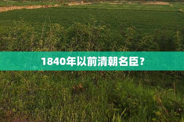 1840年以前清朝名臣？