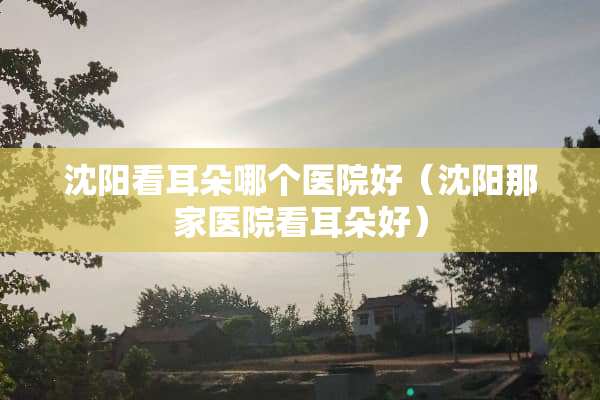 沈阳看耳朵哪个医院好（沈阳那家医院看耳朵好）