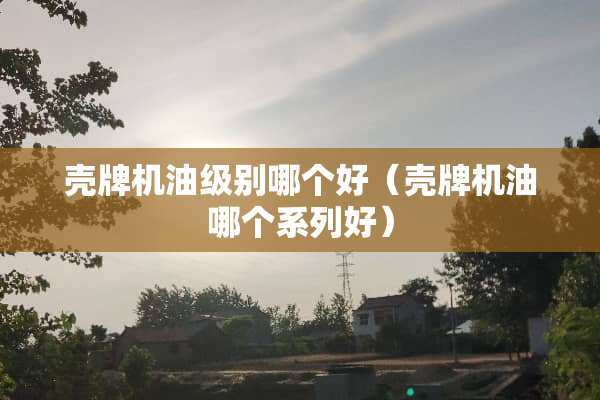 壳牌机油级别哪个好（壳牌机油哪个系列好）