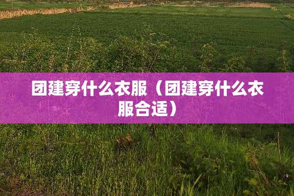 团建穿什么衣服（团建穿什么衣服合适）