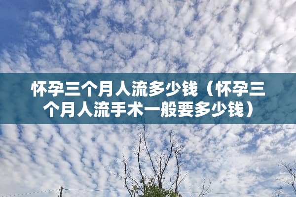 怀孕三个月人流多少钱（怀孕三个月人流手术一般要多少钱）