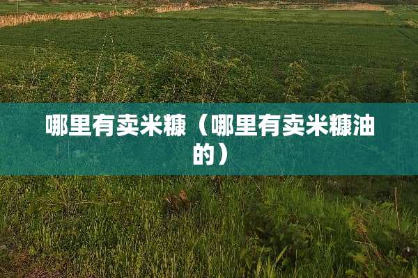 哪里有卖米糠（哪里有卖米糠油的）