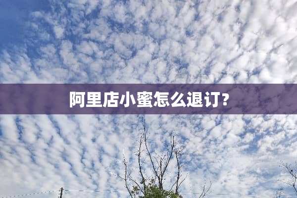 阿里店小蜜怎么退订？